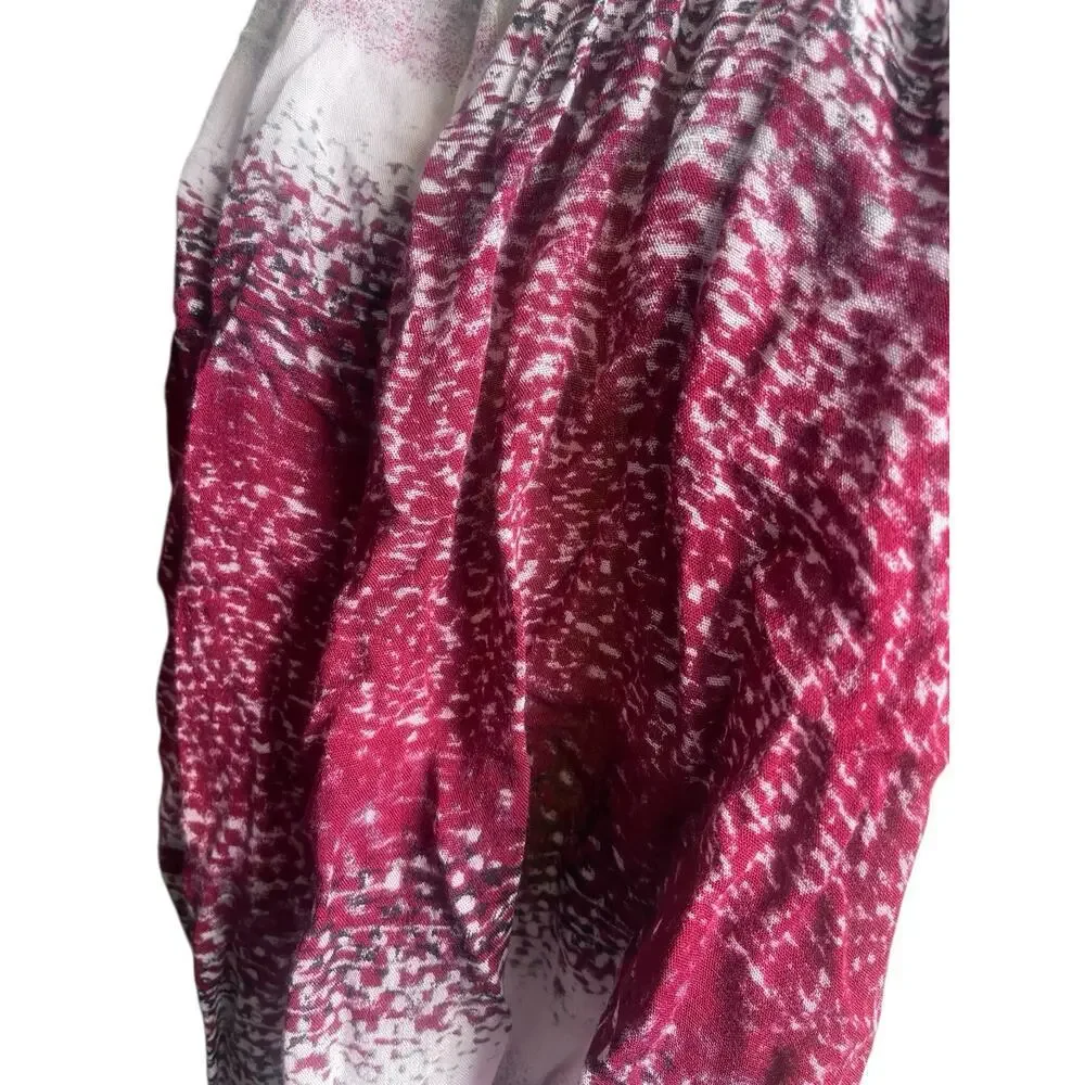 Infinity Scarf Women One Size Fits All Burgundy Cream Speckled Ombre Pattern
